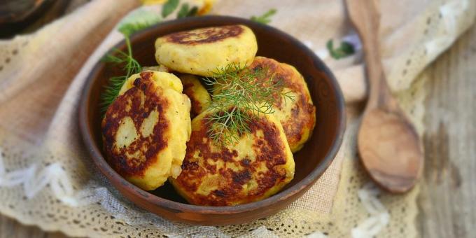 Receita para costeletas de batata com feijão