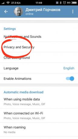 privacidade Telegram