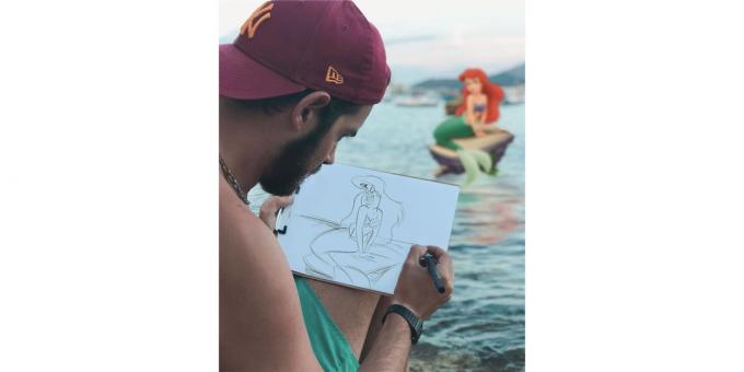 Da Disney personagem poses Ariel