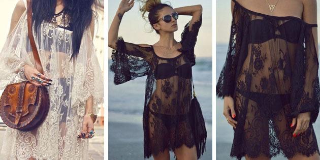 vestidos de Praia: Ate o vestido com mangas largas