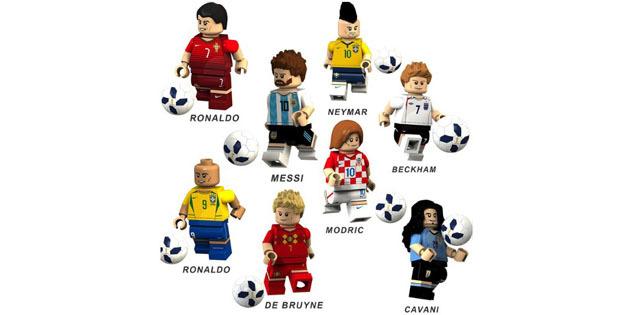 Lembranças para a Copa do Mundo. Lego-jogadores