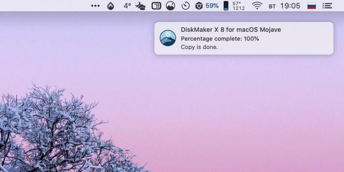 Como fazer um flash drive USB bootável com MacOS: janela Utility não é exibido, mas você receberá um curso de criação de uma notificação disco de inicialização