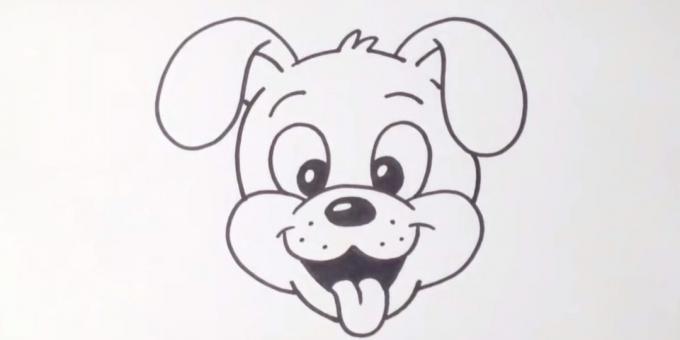 Como desenhar um focinho cão dos desenhos animados