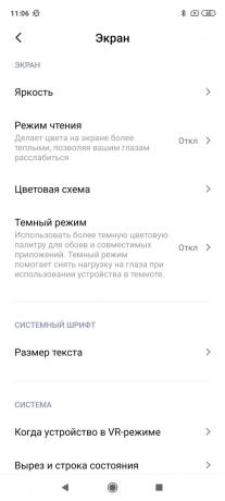Redmi Note 9 Pro: configurações de tela