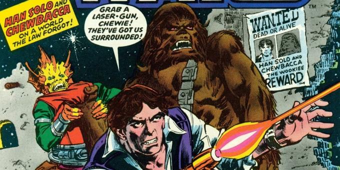 George Lucas: lançaram uma série de quadrinhos Marvel, eo mercado entrou em um roteiro literário antes do lançamento do filme, adaptado de um livro