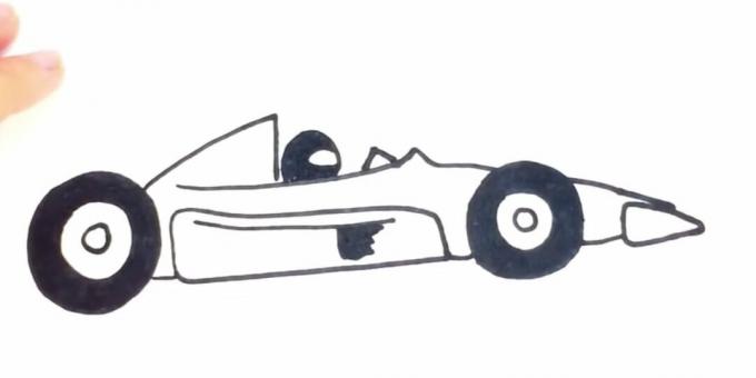 Como desenhar um carro de corrida: adicione padrão, vidro e capacete 