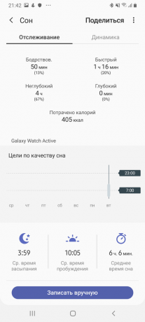 Samsung Galaxy Assista Atividade: Qualidade do sono