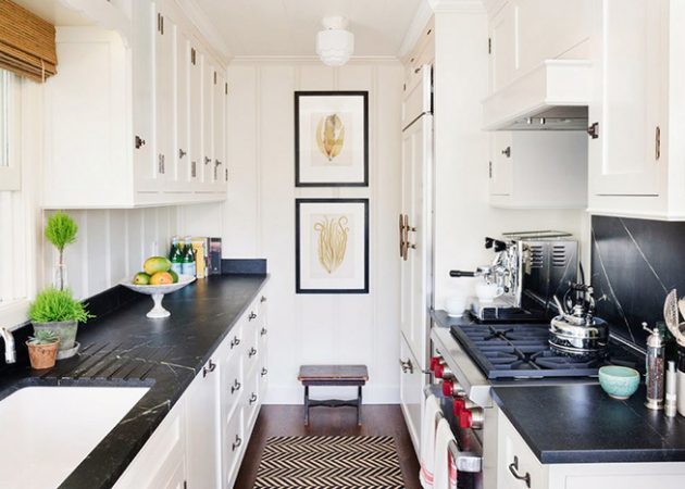 Projetar uma cozinha pequena: Disposição de duas linhas