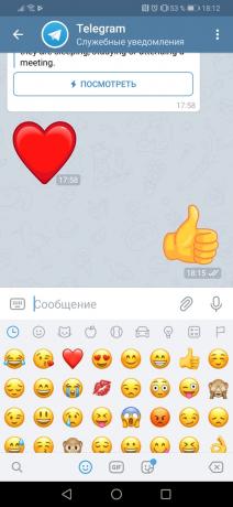 Telegram apareceu em mensagens silenciosas e animado Emoji
