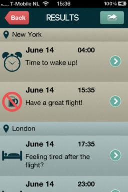 E nós lutar novamente com o jet lag usando o aplicativo gratuito para iPhone