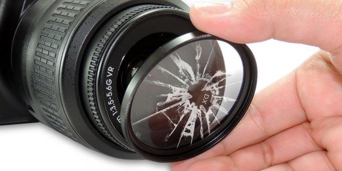 Armazenamento e limpeza da lente: filtro UV