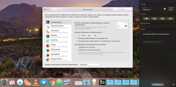 MacOS Configurações do sistema: Para abrir as configurações de notificação