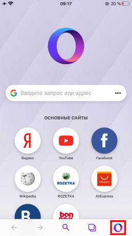Como ativar o modo de navegação anônima no Opera Touch no iPhone