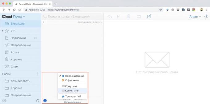 As funções do iCloud-mail: visualizar mensagens a partir de qualquer navegador da Web