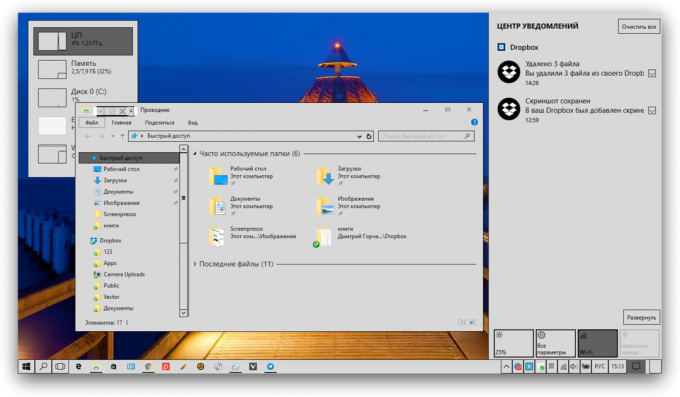 Decoração Windows 10: tema cinza