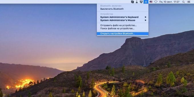 configurações de sistema MacOS: Definições Bluetooth