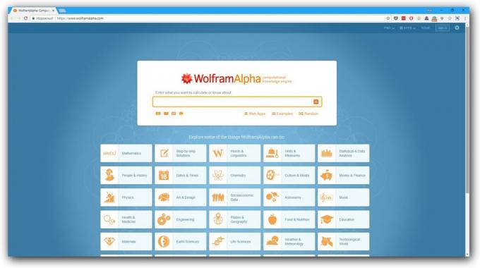 A maioria dos motores de busca: Wolfram | alfa