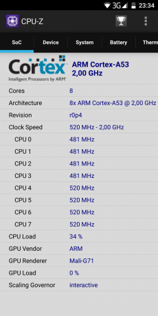 Elefone U: CPU-Z