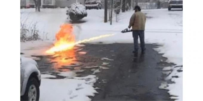 remoção de neve lança-chamas