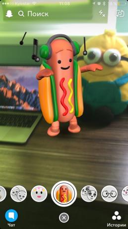 Dança cachorro-quente em Snapchat