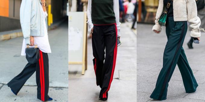 calças Maioria das mulheres da moda: Calças com listras