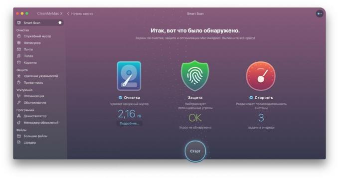 CleanMyMac: Nova interface