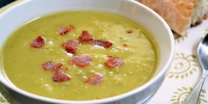 Como cozinhar sopa de ervilha com bacon