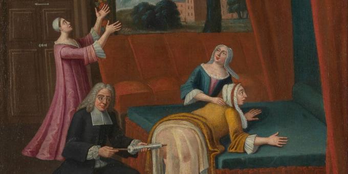 Medicina medieval: um enema em uma pintura francesa de 1700 