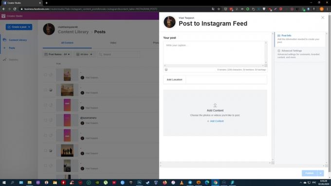 Como postar um vídeo no Instagram do seu computador: escolha o feed do Instagram