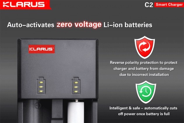 baterias externas sobre as baterias lanterna: Klarus C2