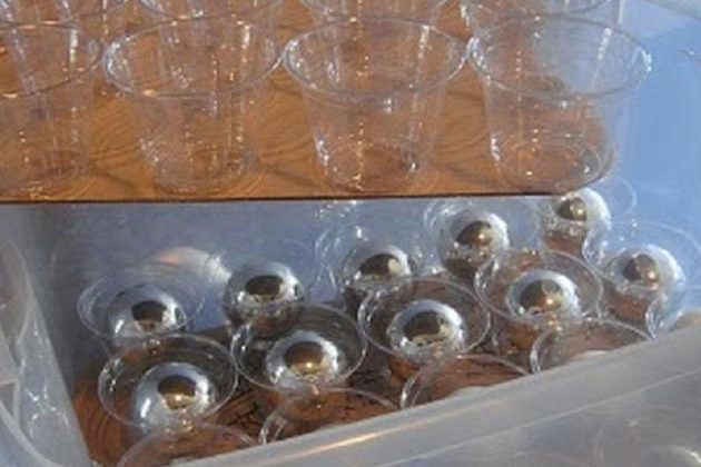 detalhes de armazenamento: Copos de plástico para as bolas para árvore de Natal