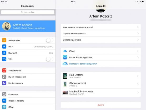 iPad Venda: Saia de sua conta, iCloud