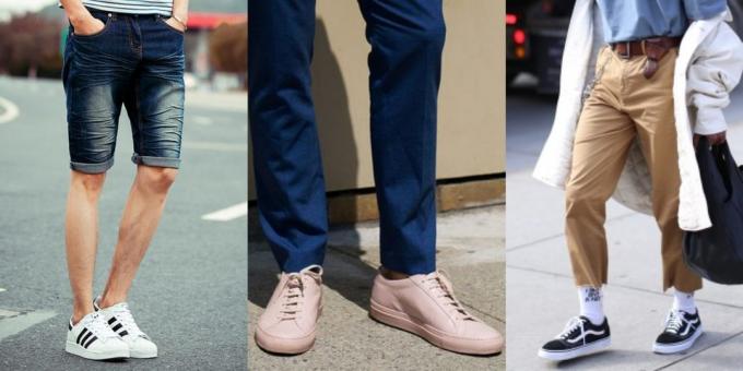 sapatos masculinos da moda: sapatilhas da velha escola e sapatos
