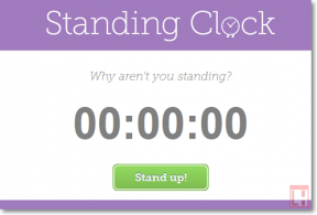 StandingClock: tempo de monitoramento em uma posição de pé