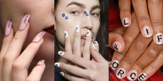Moda Nails de 2018: Manicure com letras