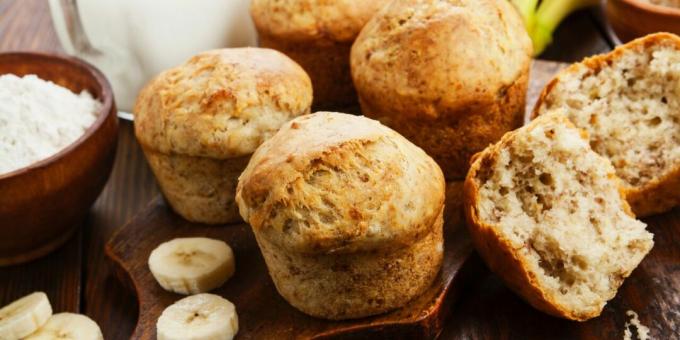 Muffins de banana com kefir