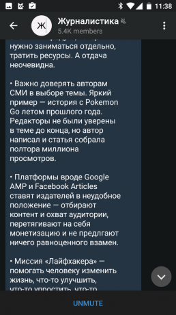 telegrama para android: tema escuro