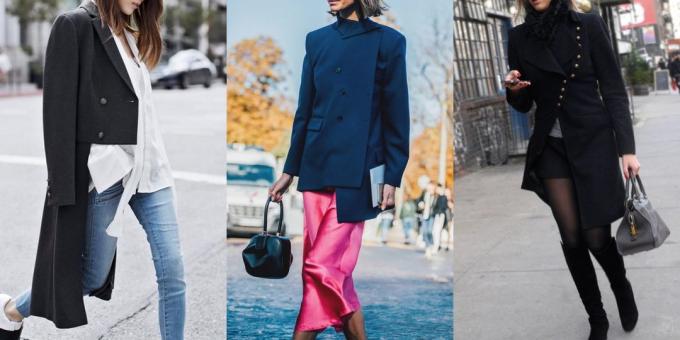 jaquetas de moda 2018-2019: assimétricas