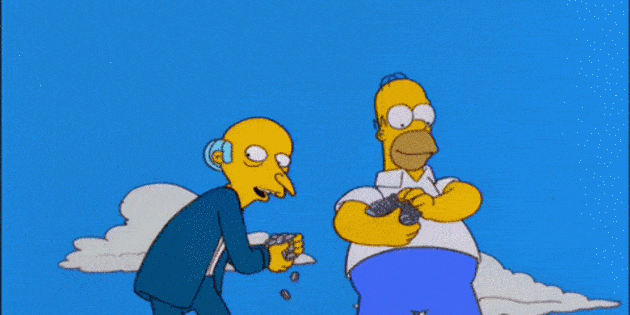 Homer Simpson para dinheiro