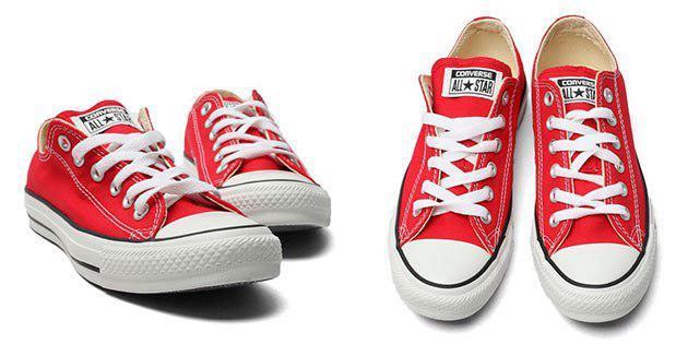 sapatos vermelhos baixos Converse