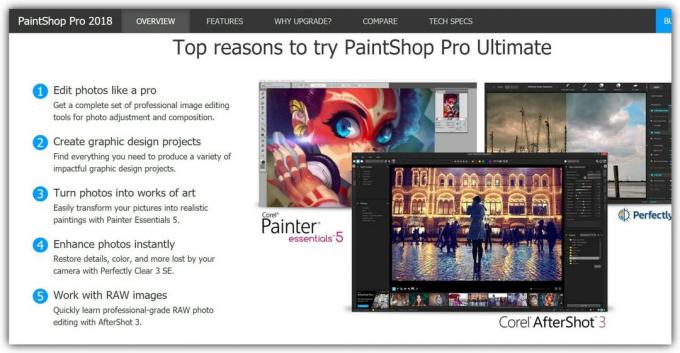 A maioria dos editores de fotografia: PaintShop Pro