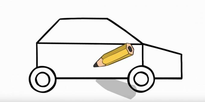Como desenhar um carro de polícia: desenhe a frente