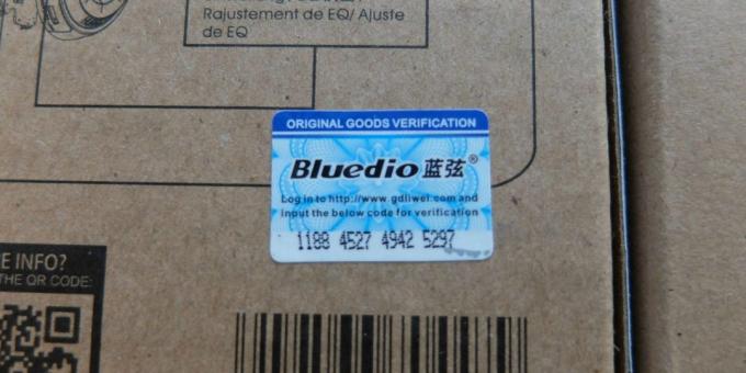 O holograma na embalagem do Bluedio originais