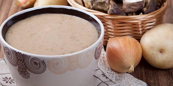 Sopa de creme com cogumelos e batatas: Receita