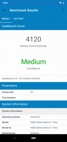 Comente da Nokia 6.1 Plus: teste de bateria