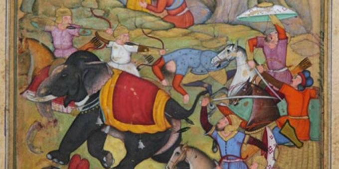 Tamerlão ataca o exército do Sultão de Delhi