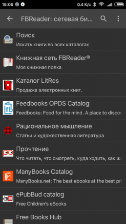 FBReader: biblioteca de rede