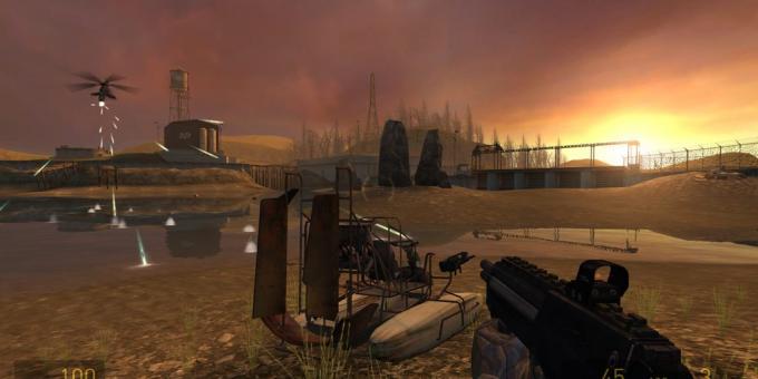 Shooter com o enredo: Half-Life 2 (disparo ao pôr do sol)