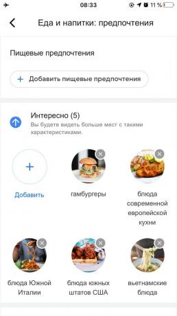 Como mostrar preferências alimentares no Google Maps