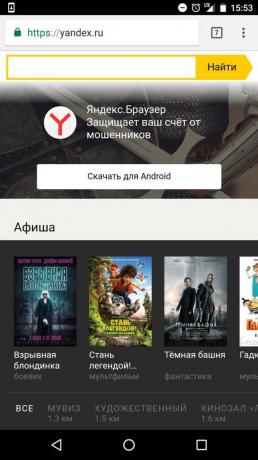 "Yandex": todas as sessões cinemas 